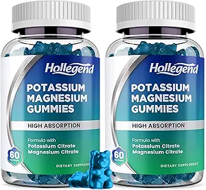 Kalium-Magnesium-Gummi-Gummi-Zitrat 99mg Magnesium-Zitrat 180mg, Kaugummi-Ergänzungen für Leg Cramps & Muskel, 120 Count