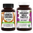 FarmHaven Thistle de lait 120 Capsules et Curcumine 90 Capsules