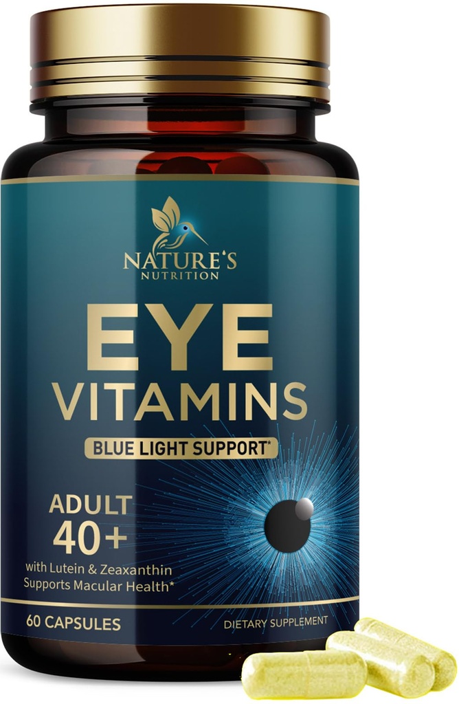 Eye Vitamins Supplement - Advanced Eye Care Vitamin mit Lutein, Zink, Vitamine C, E, Zeaxanthin & Minerals - Vision Multivitamin für Macular Health & Dry Eyes, Vegan, Bottled in USA - 60 Kapseln