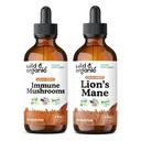 Wild & Organic Immune Pilz Tinktur 4 fl oz & Lion's Mane Tinktur 4 fl oz