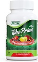 DEVA Tuba Prime Végétalien Multivitamine - supplément alimentaire riche en vitamines et minéraux - Antioxydants, mélange de fruits et de légumes, super champignons, probiotiques, prébiotiques, graines, herbes - 90 comprimés