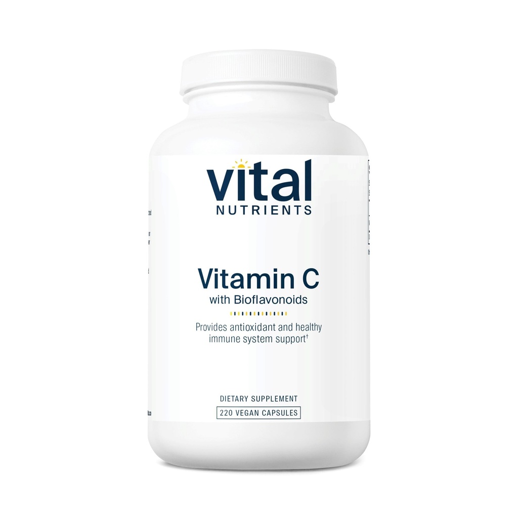 Nutriments vitaux Vitamine C avec bioflavonoïdes.com Supplément végétalien pour le soutien immunitaire.