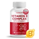 Vitamin B Komplex Vitamin B1, B2, 6,9,12 Niacin, mit Vitamin C - Unterstützung der Gesundheit des Gehirns, Energieniveaus, Haut, Haare und Nägel