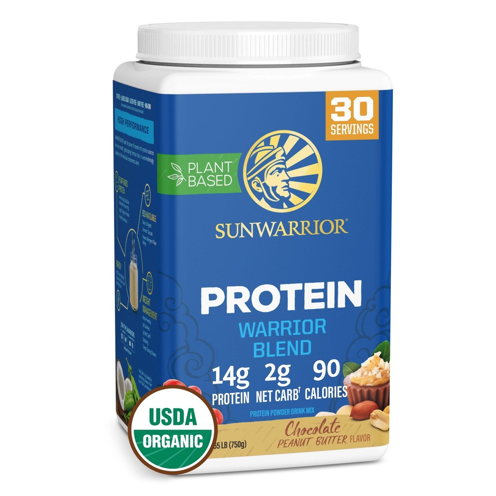 Bio Pflanzenbasiertes Proteinpulver | Vegan Bioproteinpulver mit BCAA Aminosäuren & Hanf Samen Pea Blend | Non-GMO Soy Dairy Filler & Gluten Free (Chocolate Peanut Butter, 30 Portionen)