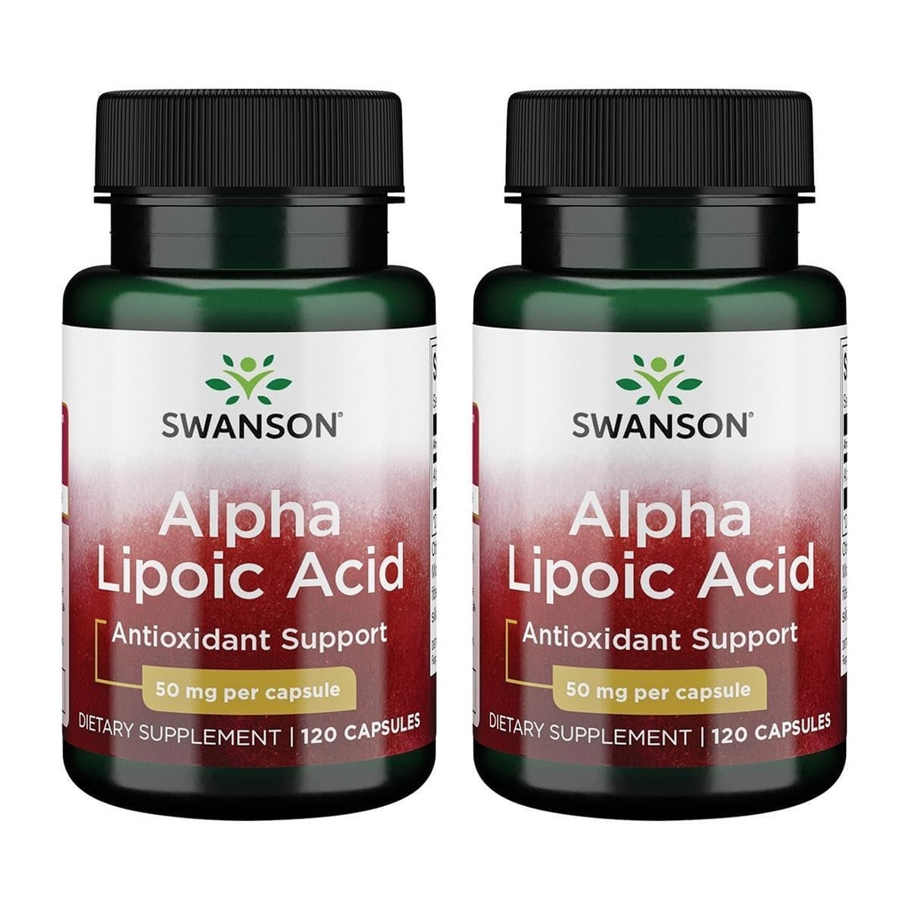 Swanson Alpha acide lipoïque 50 Milligrammes 120 Capsules (2 Pack)