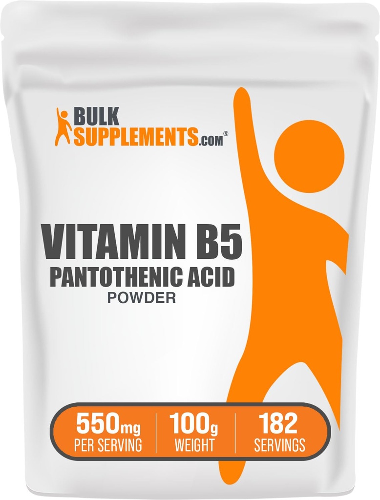 BulkSupplements.com Vitamin B5 Pulver - als Calcium Pantothenat, B5 Vitamine - Glutenfrei, 500mg Vitamin B5 Pantothensäure pro Servierung, 100g (3,5 oz) (Pack von 1)
