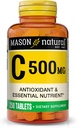 MASON NATURAL Vitamin C 500 mg - Unterstützt gesundes Immunsystem, Antioxidans und essentielle Nährstoffe, 250 Tabletten
