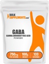 BulkSupplements.com Poudre de GABA - Acide gamma aminobutyrique, supplément de GABA, supplément d'acide amino - sans gluten, 750mg par portion, 100g (3.5 oz) (paquet de 1)