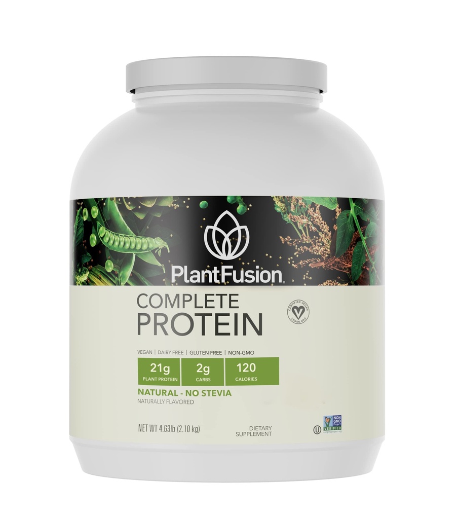 PlantFusion poudre de protéines végétaliennes complètes - Poudre de protéines à base végétale avec BCAA, enzymes digestives et protéines de pois - Keto, sans gluten, non laitiers, sans sucre, non-OGM - naturel- sans stevia 5 lb vrac