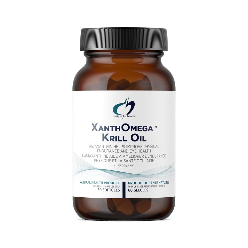 Designs für die Gesundheit XanthOmega - Krillöl mit 12 mg Astaxanthin - Antioxidans, Phospholipide + EPA / DHA Omega 3 - Herz-Kreislauf, Haut + Augengesundheit Ergänzung (60 Softgels)