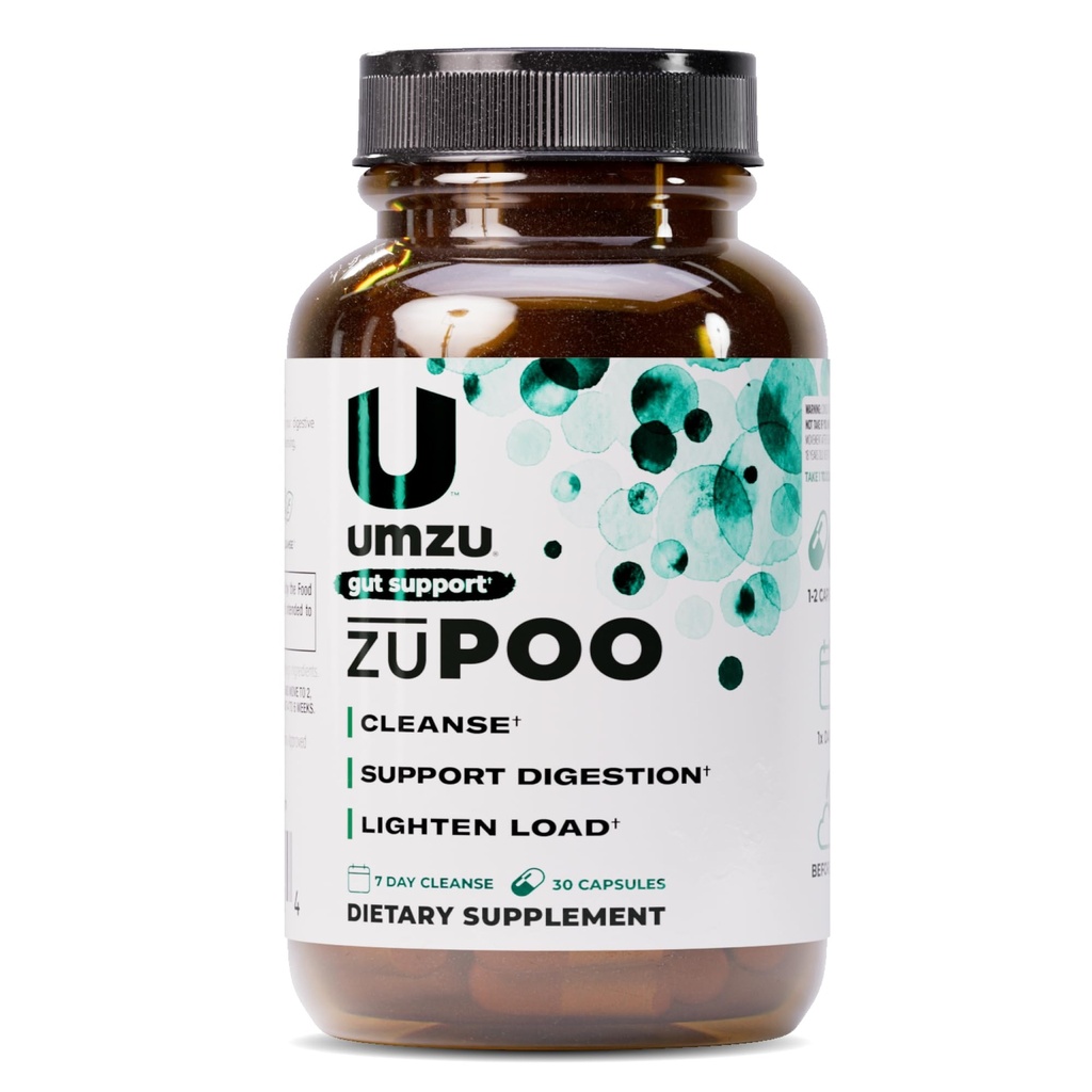 UMZU zuPOO Gut Cleanse Detox, 30 Capsules – 15 Jours Natural Colon Cleanse avec Cascara Sagrada & Magnésium Citrate – Vegan, Non-OGM, Sans gluten Detox Cleanse Supplément pour un soutien sain Bowel