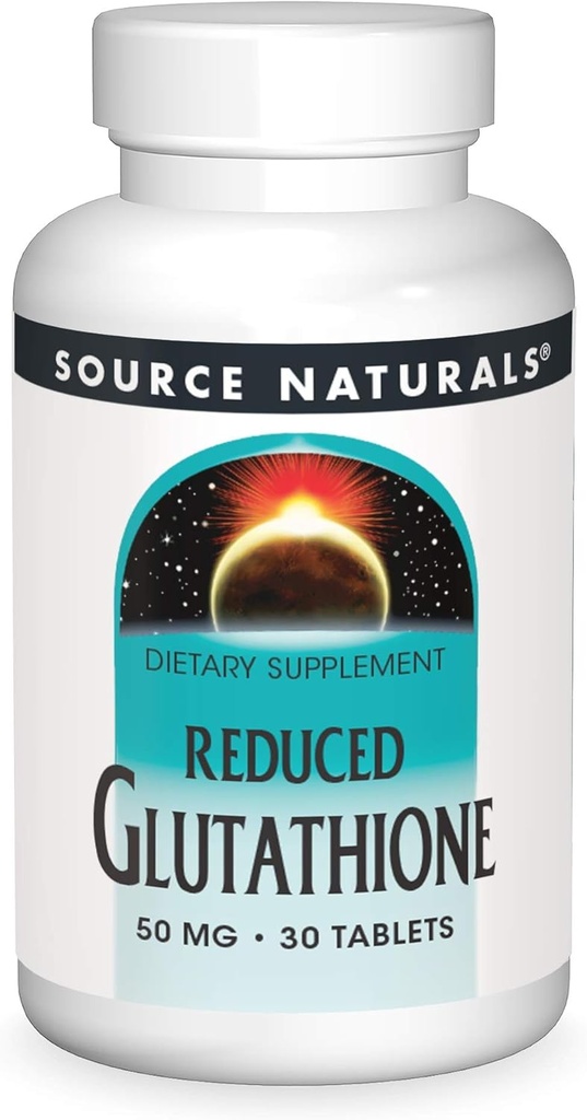 Source Naturals Glutathion, Supplément pour le soutien du foie, 50mg - 30 comprimés