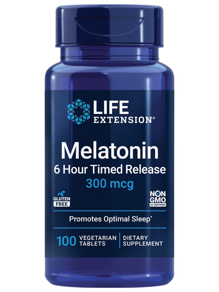 Life Extension DHEA 25mg und Melatonin 6 Stundenzeit Release 300mcg - 100 Kapseln und 100 Tabletten