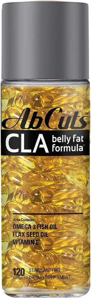 CLA Belly Fat Formula - 120 Easy-to-Swallow Softgels - Omega 3 Fish Oil, Flaxseed Oil und Vitamin E - Hilft, Antioxidans Versorgung und gesunde Körperzusammensetzung zu erhöhen