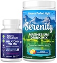 Nature's Perfect Night Melatonin 20mg Schnell auflösen Gemischte Berry 180 Zählen Sie mit Serenity Magnesium Pulver 15 oz Zitronen Himbeer