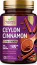 Ceylon Cinnamon Kapseln 1800mg - Certified Organic Cinnamon, Bottled in USA, & Pure Extra Strength Ceylon Cinnamon Supplement, Antioxidante Pillen, Non-GMO & Gluten Free, Sugar Free - 120 Kapseln