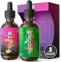 Multivitamine Fruits et Légumes Suppléments – Suppléments d'énergie et de vitamine Immune Booster – Multivitamines liquides pour les femmes et les hommes – Supplément de fruits et légumes – Fabriqué aux États-Unis – 2 Pack