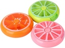 Mini portable 7 jours de forme circulaire hebdomadaire Rotary Cute Fruit Style 3-Compartment Pill Organizer Box (Mixed Color)