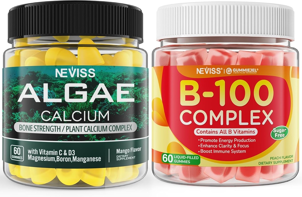 NEVISS Algae Calcium Gummi + Vitamin B100 Complex Gummis