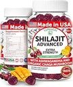 Lunakai USA Made Pure Shilajit Gummies 1200mg with Ashwagandha & Chaga - Himalayan Shilajit for Men & Women, Energy & Vitality Support, 60ct