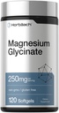 Horbäach Magnesium Glycinat | 250mg | 120 Softgels | Non-GMO und Gluten kostenlose Ergänzung