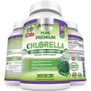 FRESH HEALTHCARE Premium Chlorella Supplement, 1200mg Pure Vegan Poudre Capsules, 180 Chlorophylle et pilules CFG, Detox naturel Superfood, contient naturellement des vitamines et minéraux B