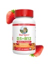 MaryRuth Organics's Vitamine D3 B12 Gummées (USDA Organic) 2 mois d'approvisionnement (USDA Organic) 2 mois Vitamine D & B12 Suppléments vitaminiques pour adultes et enfants ($) Santé des os ($) Niveaux d'énergie sains ($) Non-OGM ($) 60 portions