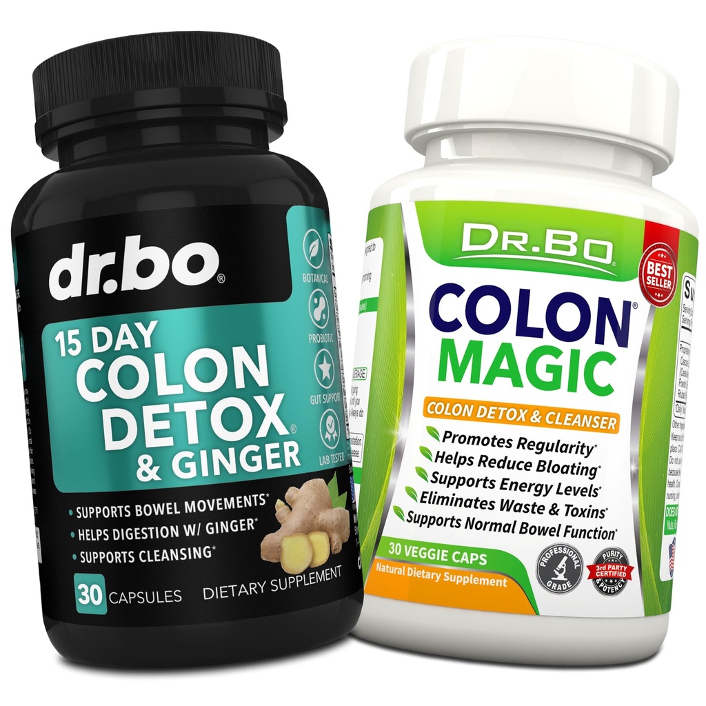 Colon Cleanser Detox Supplement Capsules - 15 jours Colon Cleanse Pills & Probiotic Herbal Formula - Suppléments quotidiens de mouvement Bowel pour l'estomac intestinal Bloating Digestive Gut Cleaning Support