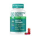 SmartyPants Vitamines prénatales organiques pour femmes, Gommies multivitamines : Biotine, Méthylfolate, Oméga 3 (ALA), Vitamine D3, C, Vitamine B12, B6, A, K2 et zinc, Choline, Végétarien, 120 Compte (30 jours)