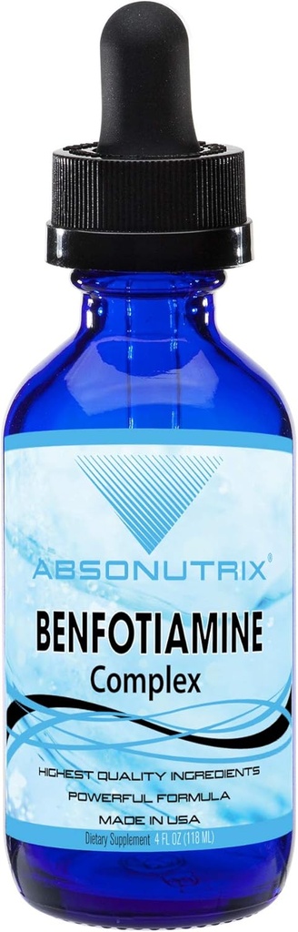 Absonutrix Benfotiamine Complex 300 mg, 4 Fl Oz Bottle, 200 Servierungen, hohe Bioverfügbarkeit, Potent Ingredients, schnelle Absorption, Cruelty-Free, Non-GMO, Third-Party Tested, GMP-Certified, Made in USA