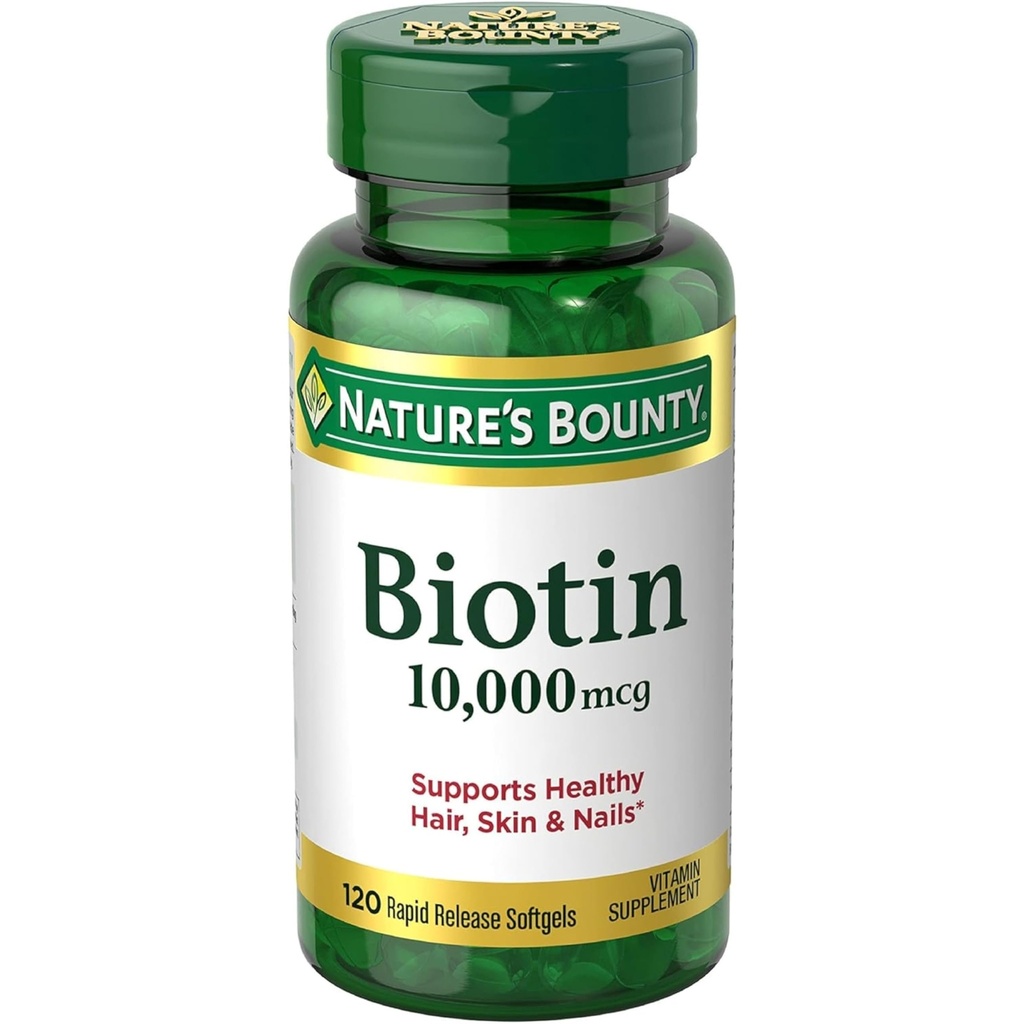 Nature's Bounty Biotin 10, 000 Mcg, Rapid Release Softgels 120 Ea (Pack von 2)