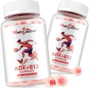 Vitamin ADK+B12 Gummi Ergänzungen: Vitamin D3 K2 (MK-7) mit B12 für Männer Frauen Chewable Vegan Multivitamin Unterstützung Knochen Gehirn Immun Haut Herz Zucker Kostenlose Himbeer Flavored 2 Packungen