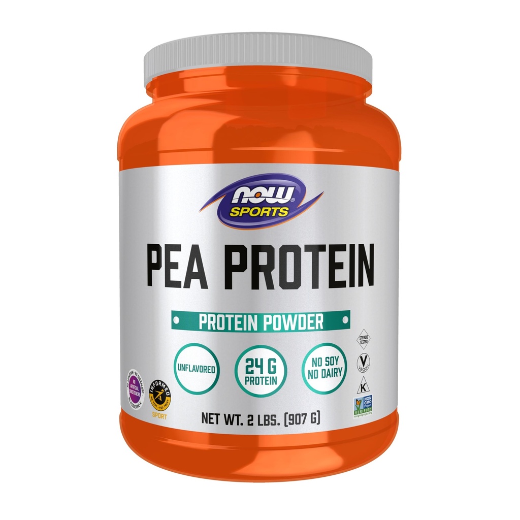 NOW Foods Sports Nutrition, Pea Protein 24 g, Schnelles Absorbieren, Unflavored Powder, 2-Pound