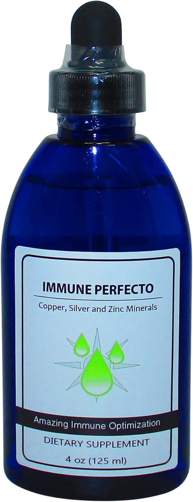Immune Perfecto - Argent colloïdal 3000 PPM, cuivre, et Zinc 2000 PPM.