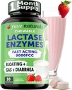 Yuve Natural Fast Acting Dairy Relief Delicious Chewables - Lactase Enzyme 9000 FCC - Say Goodbye to Dairy Discomfort von Lactose Intolerance - Strawberry Cream Flavor - 30ct