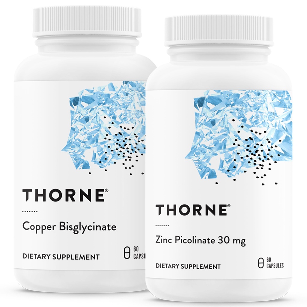 THORNE - Trace Minerals Bundle - Zinc Picolinate and Copper Bisglycinate - Essentials for Wellness - 60 Servings