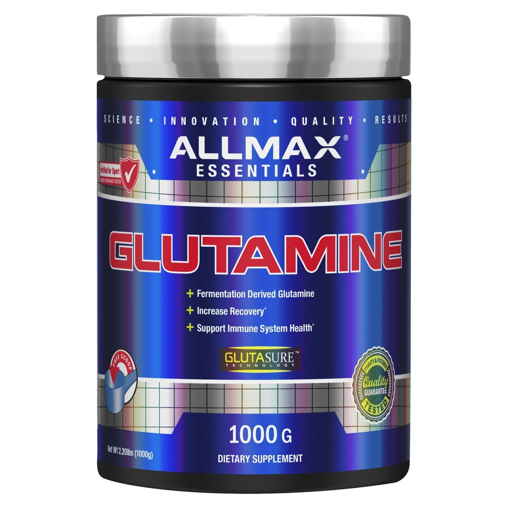 ALLMAX Nutrition L - Glutaminpulver, Muskelrückgewinnung Formel, Glutenfrei, Vegan, 1000 Gramm