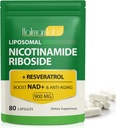 Liposomal Resveratrol,Liposomal Nicotinamid Riboside,Nicotinamid Riboside 900,Resveratrol Supplement,Resveratrol Ergänzung für Frauen Männer(1Pack/80 Kapseln)