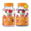 Lebensfähiges Vitamin D Kinder + Eisen & Vitamin C Kinder, Gummis Bundle - Große Verkostung, Vitamin-Ergänzung, Glutenfrei, GVOfrei, Kaugummi