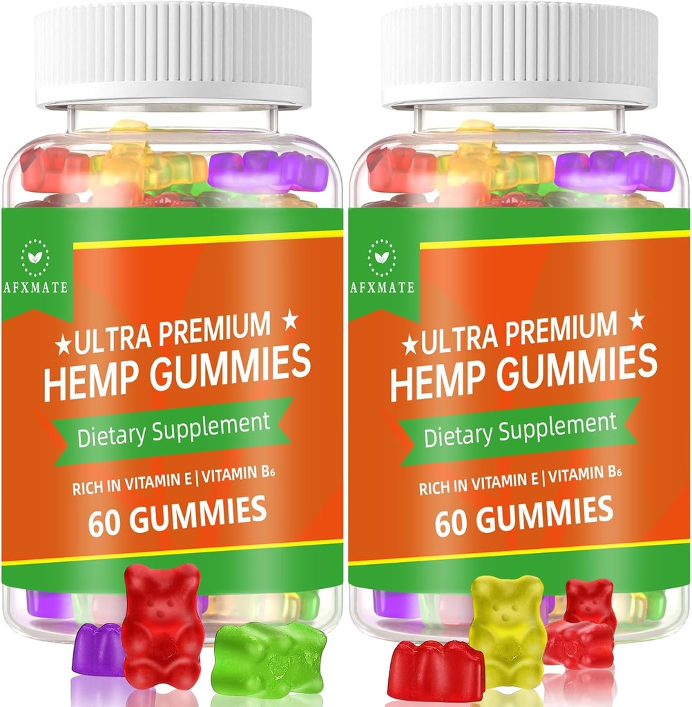 (2 pack) Gommies de chanvre, comestibles fruités Gommy avancé 100% naturel haute puissance extrait de chanvre Gommies - 120 Gommies