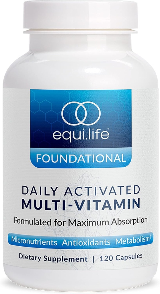 Equilife Daily Activated Multivitamin, 21 essentielle Nährstoffe mit B-Komplex, Antioxidante Formel für Gesamt-Wellness, Glutenfrei, Non-GMO, 120 Kapseln