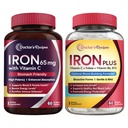 Recettes du médecin Fer 65 mg et fer plus ensemble, teneurs en fer en santé et soutien du sang, comprimés de fer 60 ct et capsules de fer 60 ct
