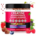 Adndale Creatine Monohydrate Gommies pour hommes et femmes, 5000mg par portion de supplément de créatine avec Beta-Alanine, L-Citrulline et B12 - 75 Gommies végétaliens. Sans sucre