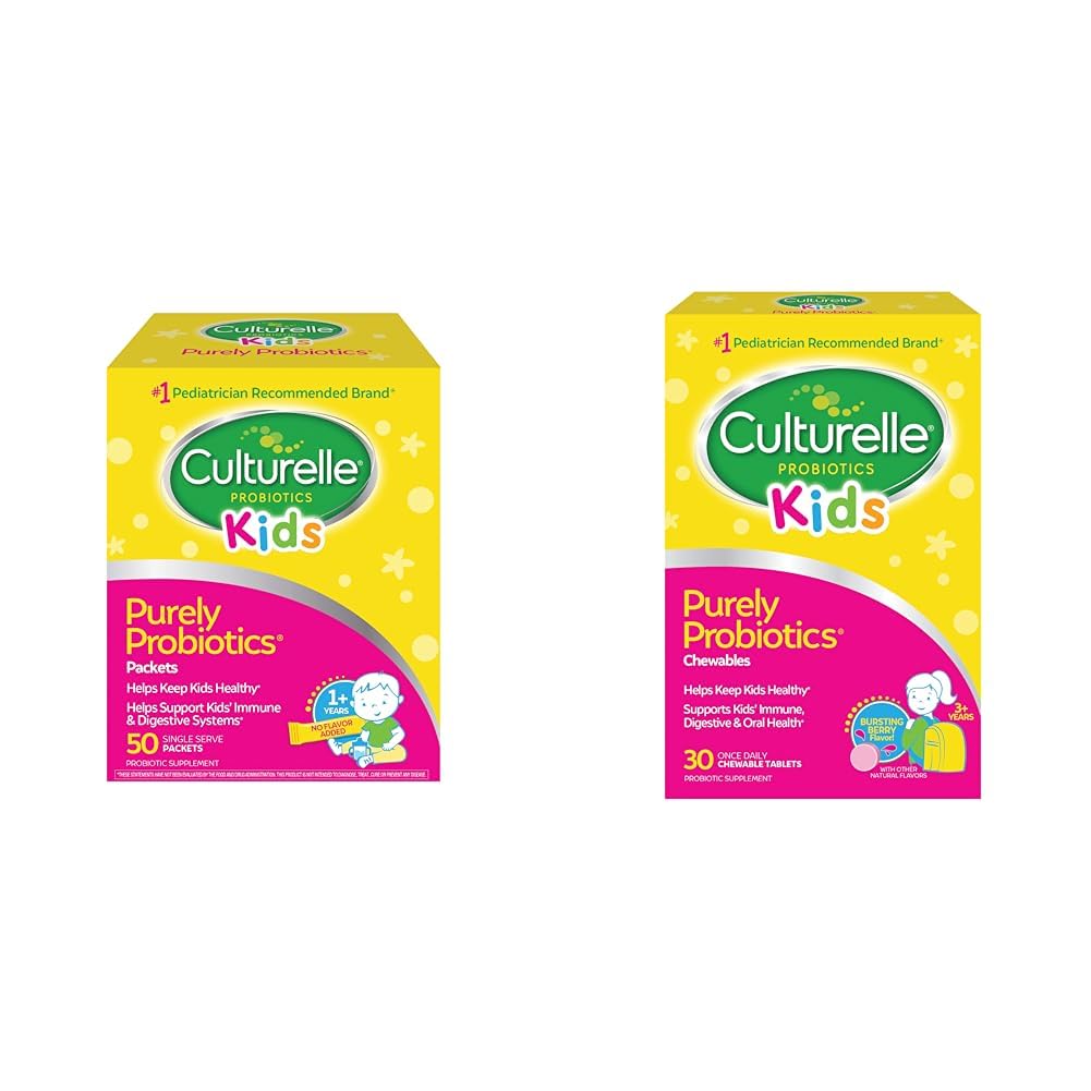 Culturelle Kids Purely Probiotics Packets Supplément quotidien & Kids Chewable Daily Probiotic pour les enfants