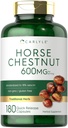 Extrait de châtaigne de cheval Carlyle 600 mg 180 capsules Supplément à base de plantes Non-OGM, sans gluten