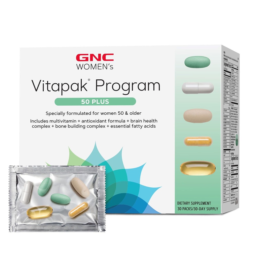 GNC Women's Ultra Mega 50 Plus Vitapak Programm, 30 Packungen, für Frauen Gesundheit für diejenigen über 50