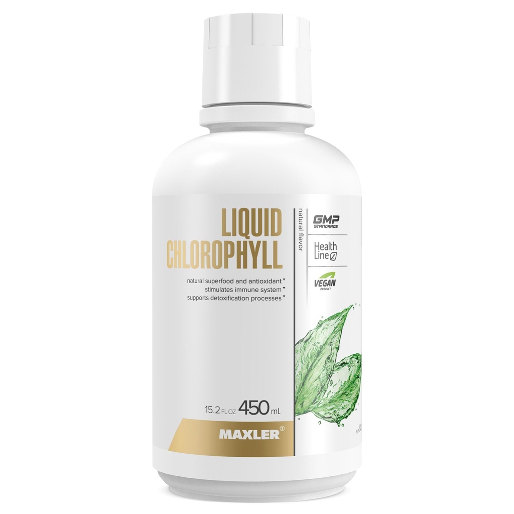 Maxler Chlorophyll Liquid Natural Flavor - Internes Deodorant für Body Odor & Bad Breath Supplement - Vegan Liquid Chlorophyll - 132 mg Chlorophyllin pro 1 Servierung (15 Servierungen) - 15.2 fl oz
