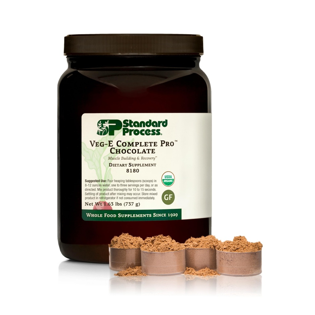 Standard-Prozess Veg-E Complete Pro - bio, Pflanzenbasiertes Proteinpulver für Muskelaufbau und -gewinnung - Unterstützt Haar, Haut und Nägel - Vegan & Glutenfrei - Schokolade, 18 Portionen