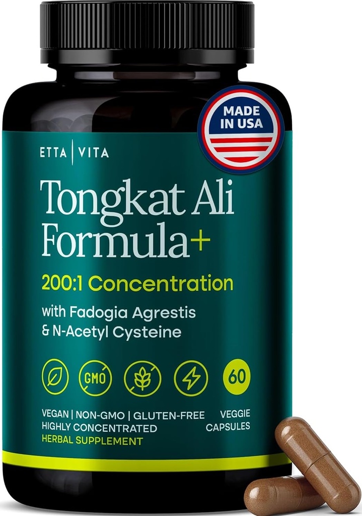 Potent Longjack - Tongkat Ali & Fadogia Agrestis Ergänzung für Männer & Frauen Energie, T-Unterstützung, Lean Muskelwachstum & Erholung, Hormonal Balance, Pre-Workout mit Vegan NAC Liver Detox & Cleanse