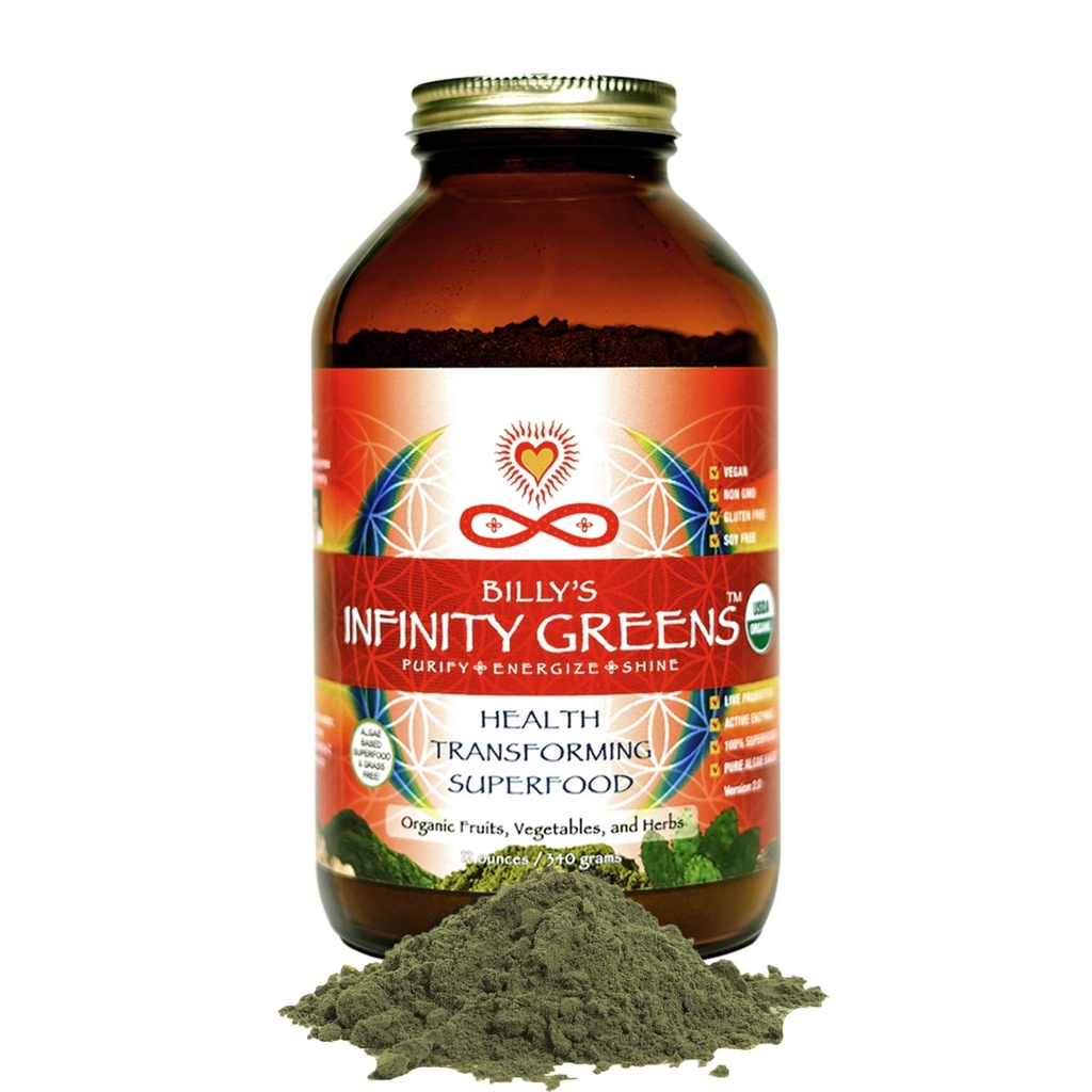 Superfood-Pulver, Blaugrün Algae basiertes Grünsaft-Pulver mit 28 Organischen Superfoods, keine Füllstoffe oder Gräser, Energie & Langlebigkeit, Niedrig Temp Dehydrated Greens (34 Servierungen)